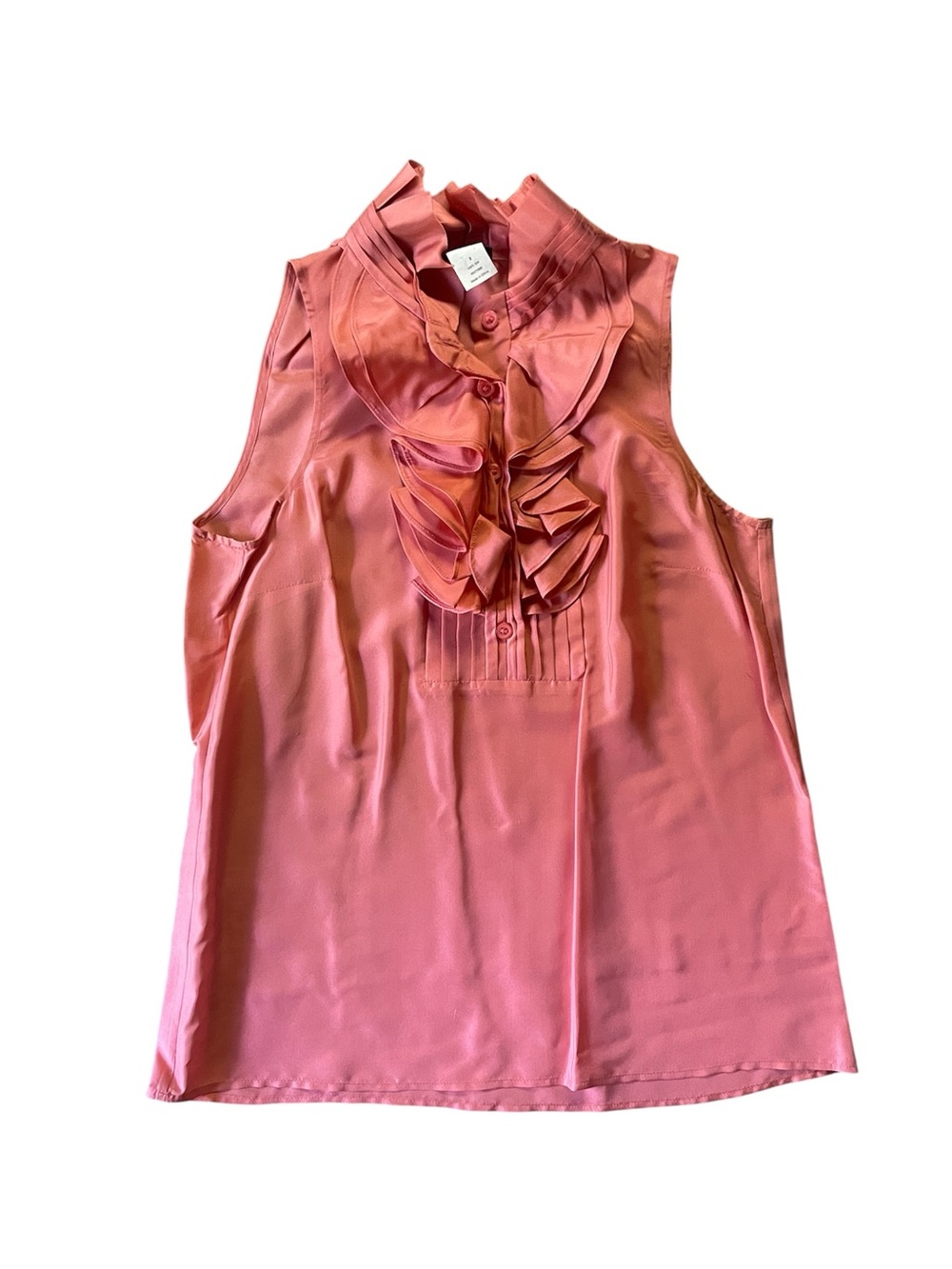 J. Crew 100% Silk Ruffled
Sleeveless Blouse